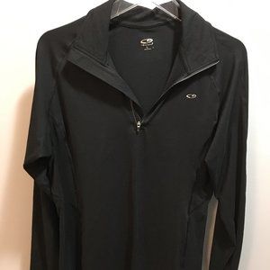 Black 1/4 zip/henley pullover size L